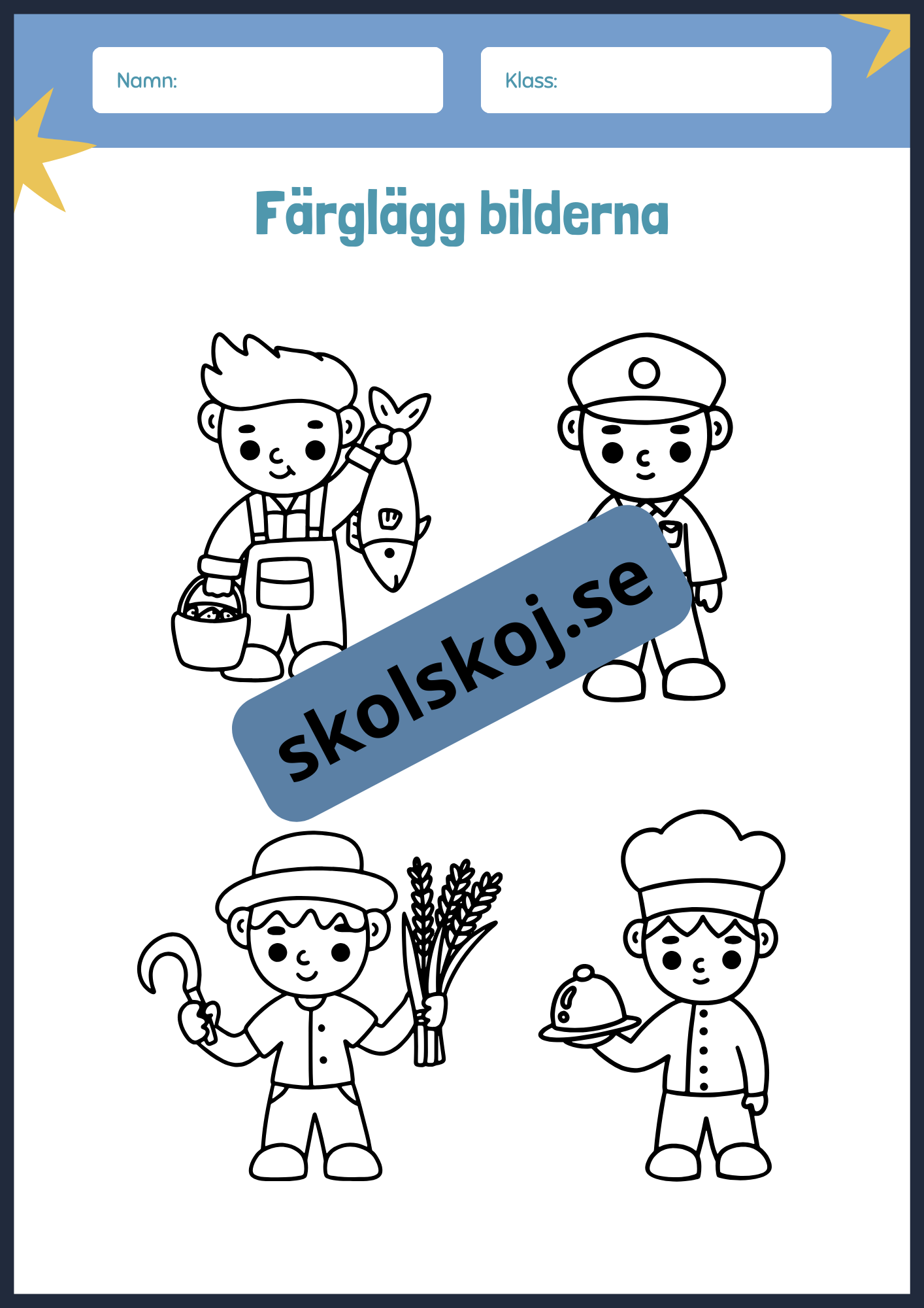 Yrken - Träna ord och bild