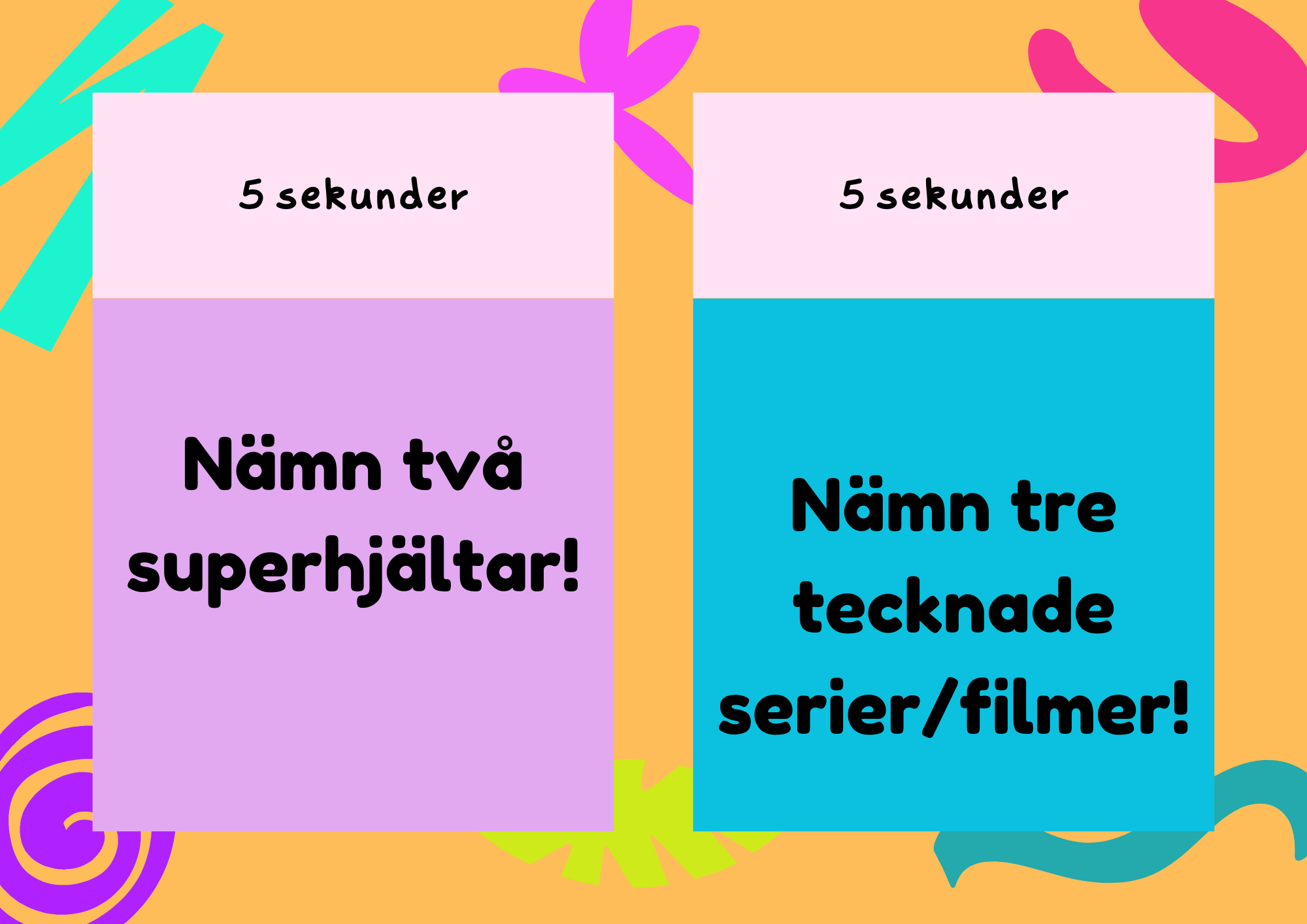Nämn två, nämn tre! – Ett kul och färgsprakande quiz