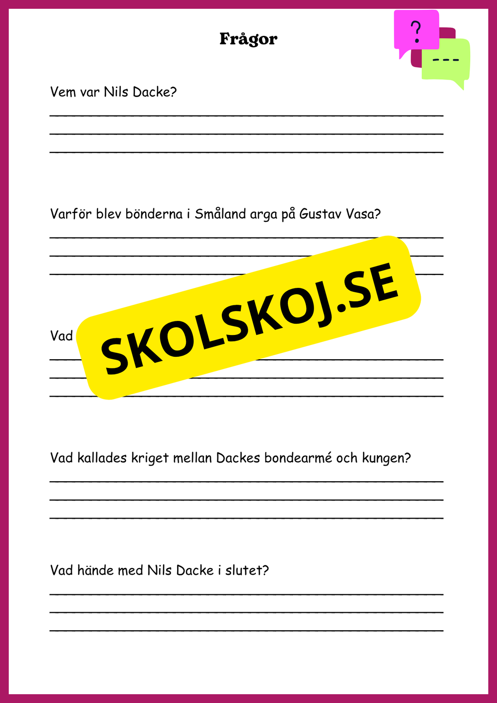 Vasatiden - Kungar, krig och vardagsliv - Årskurs 4 - 6