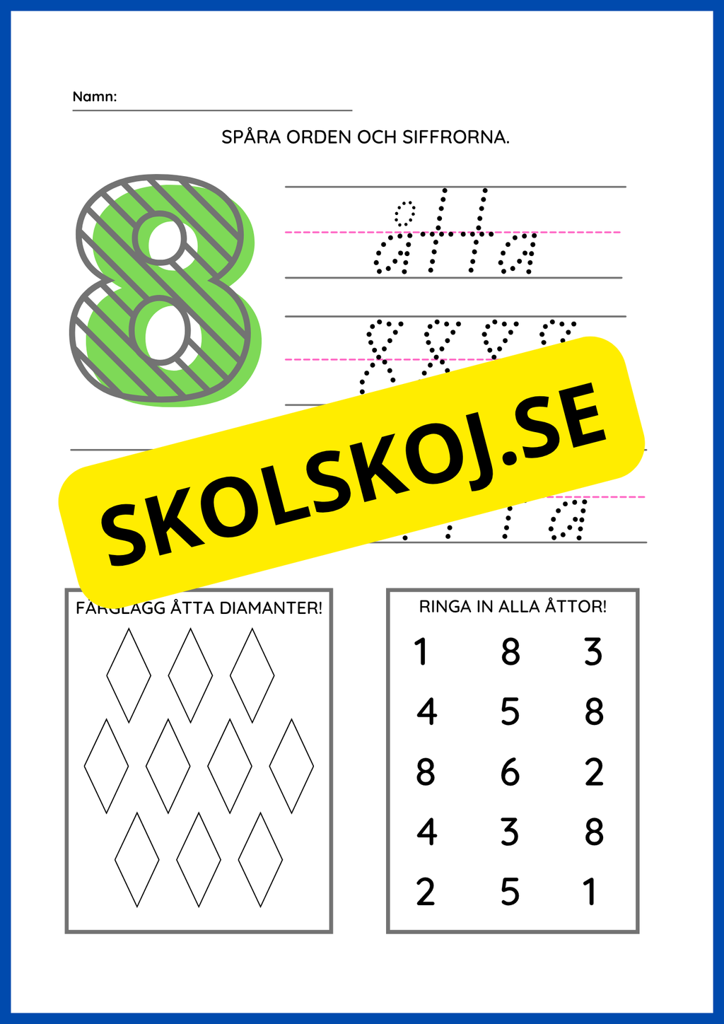 Spåra och lär dig siffror - 0 - 9