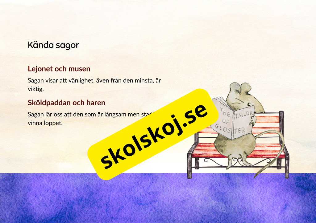 Små lärdomar från stora sagor + Frågor