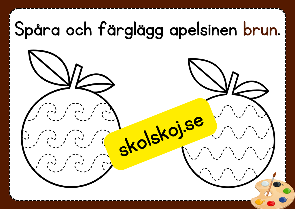 Spåra och färglägg frukter