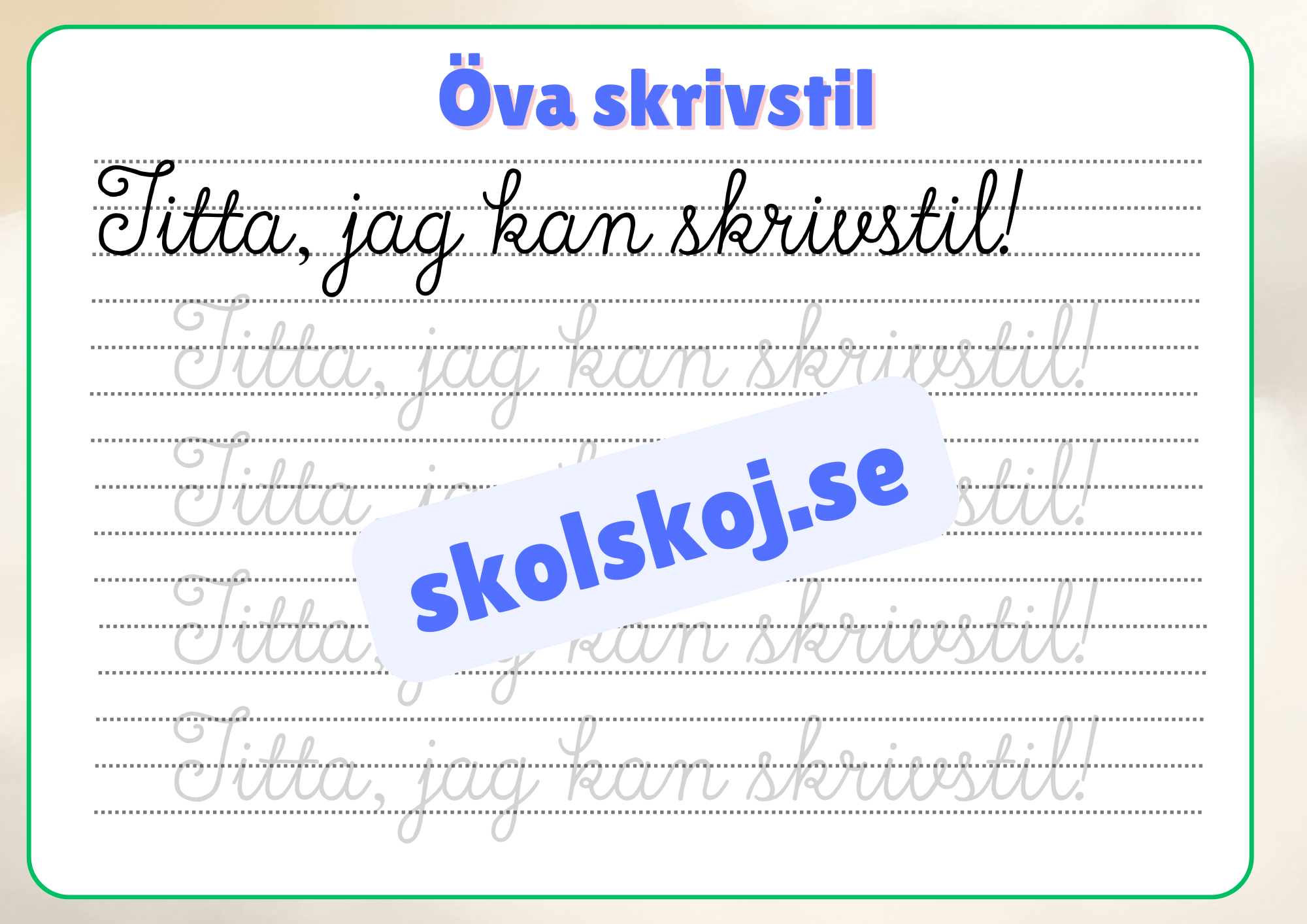 Öva skrivstil - Häfte