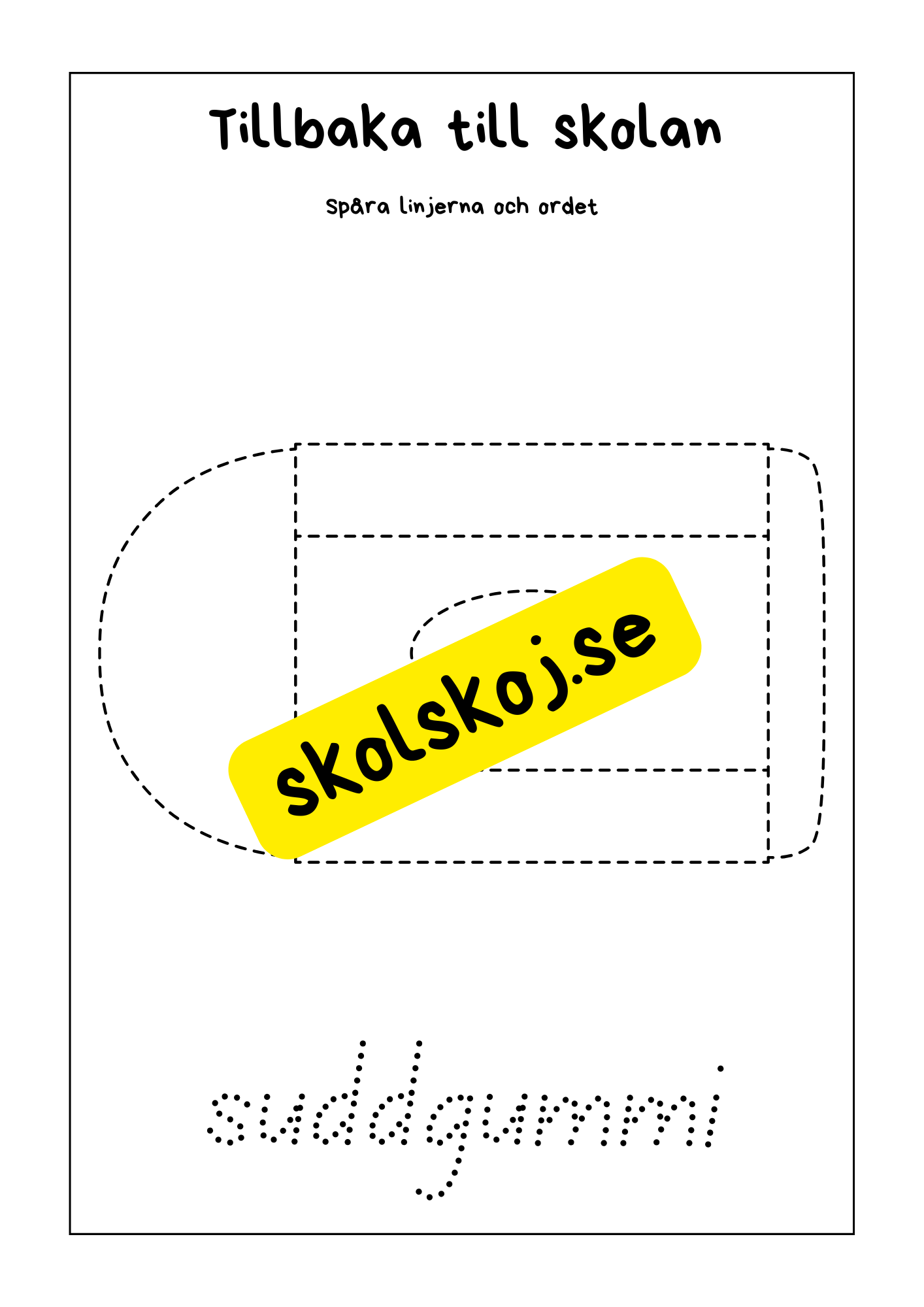 Tillbaka till skolan - Skrivträning