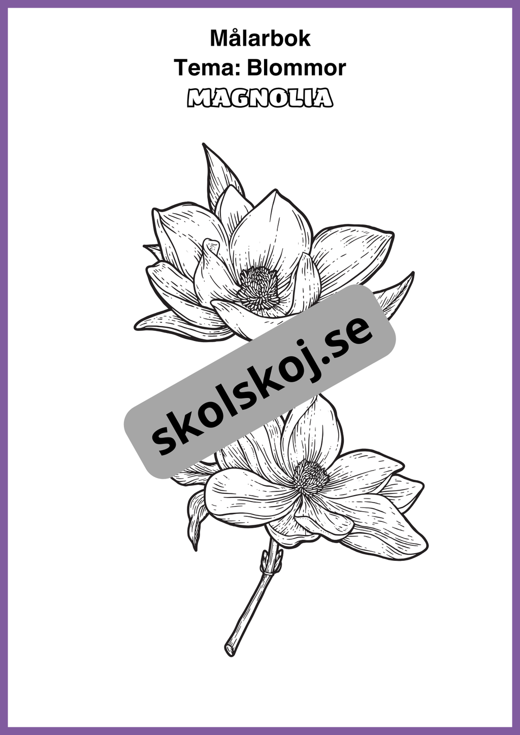 Målarbok - Tema blommor