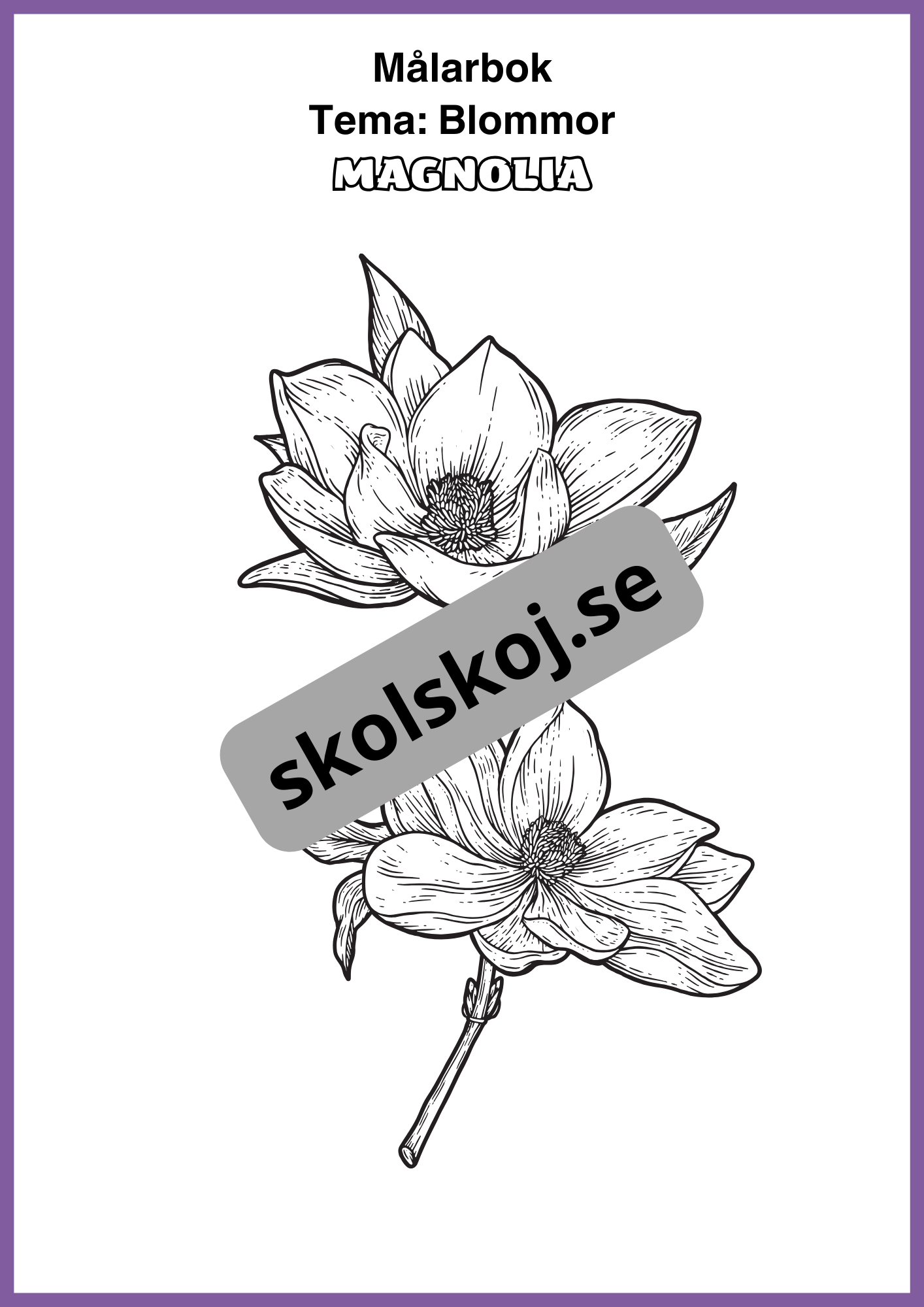 Målarbok - Tema blommor