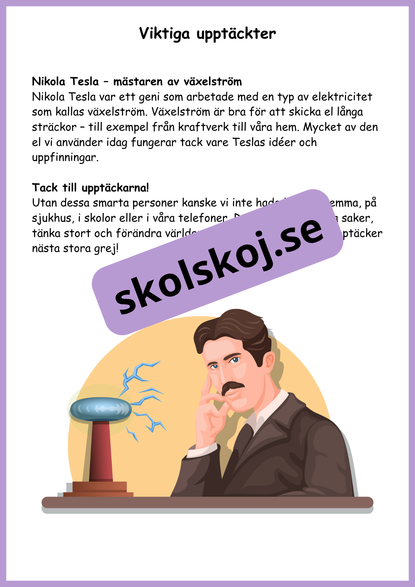 Krafter i el och magneter + frågor - Åk 4 - 6