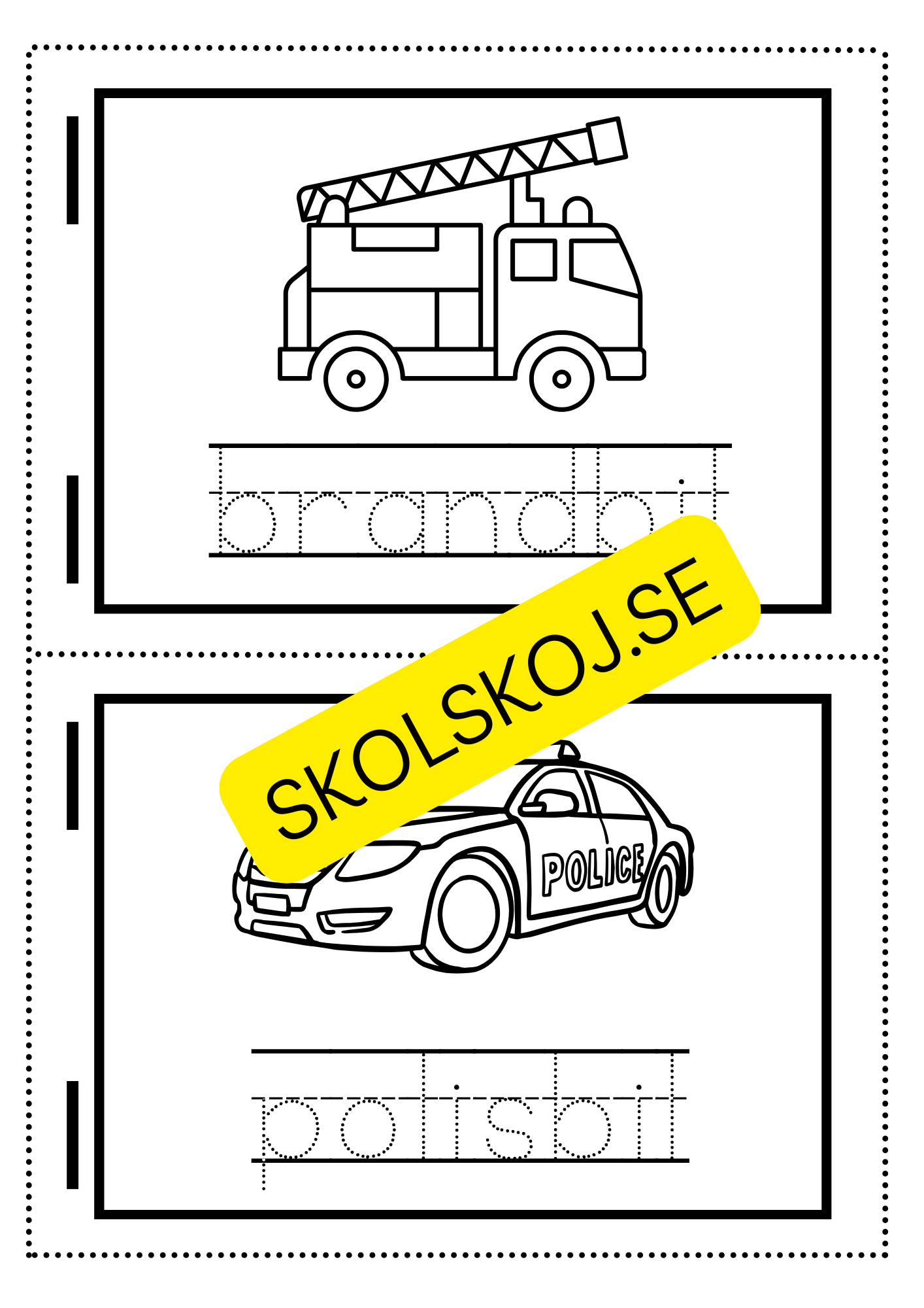 Min skrivbok - Tema fordon