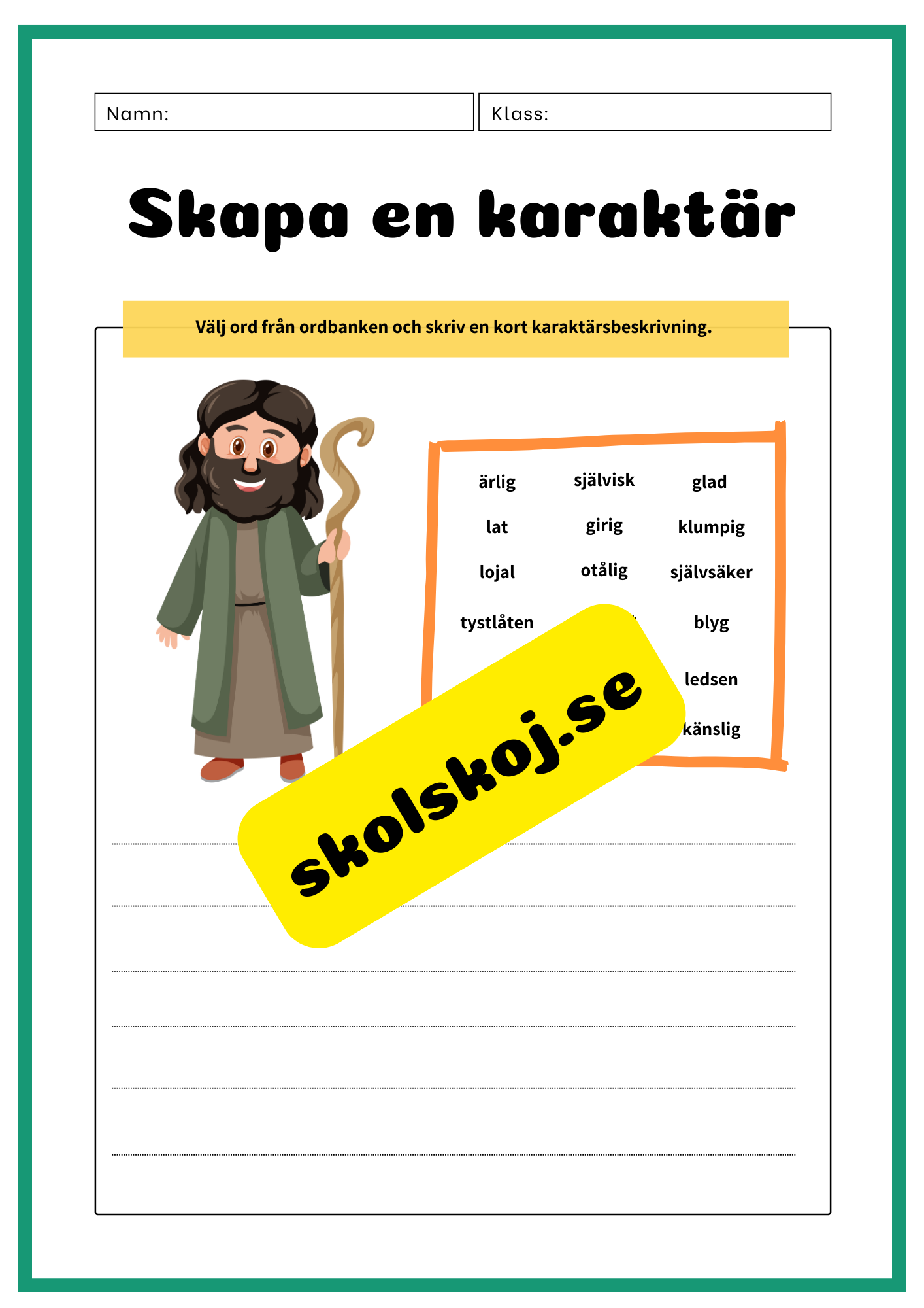 Skapa en karaktär