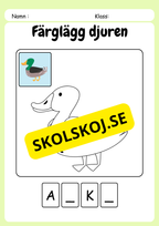 Färglägg, titta och skriv - Häfte