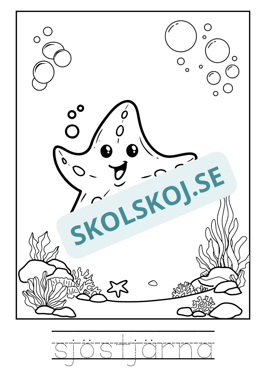 Kompisar i havet - Målarbok
