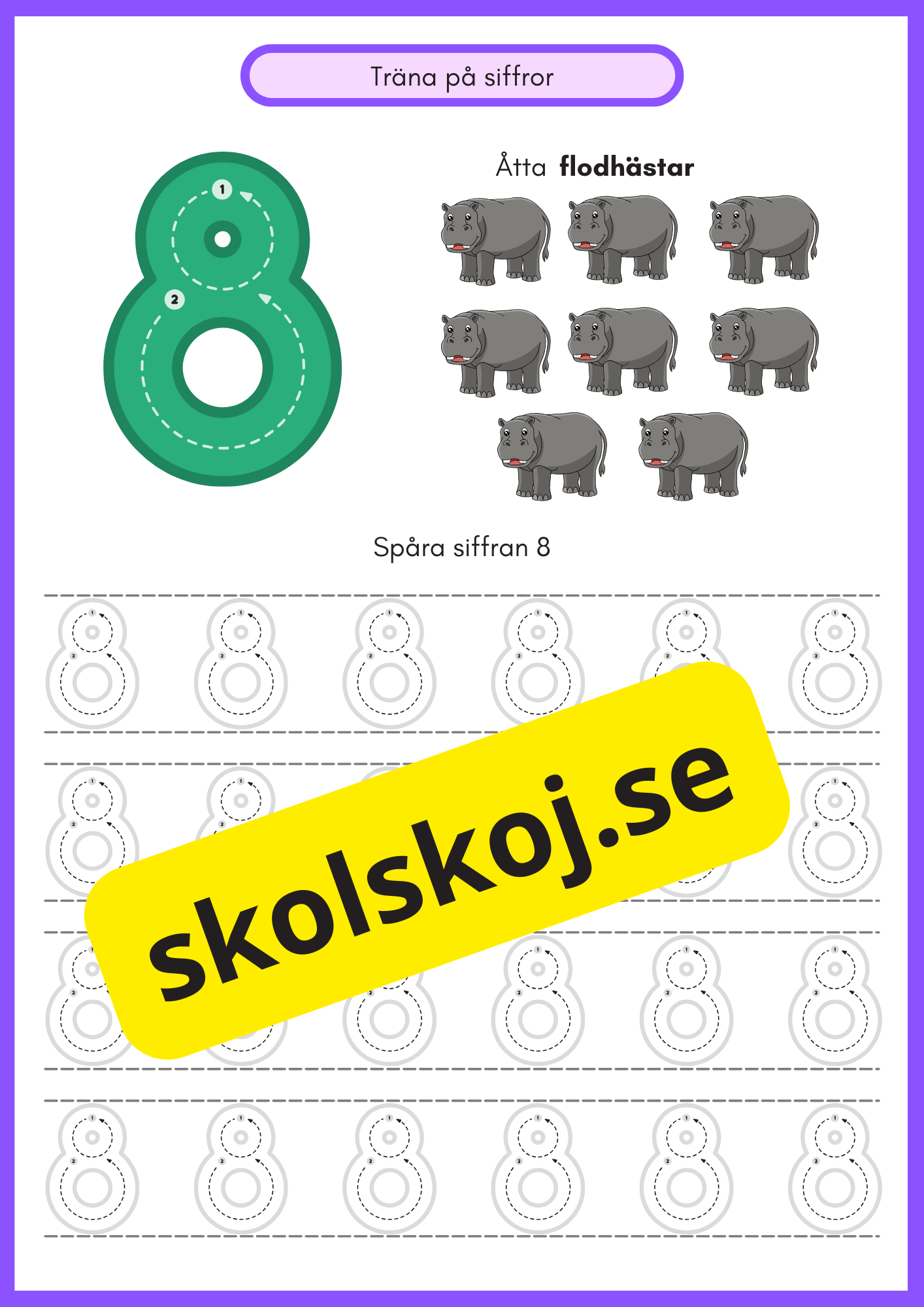 Träna på siffror - Häfte