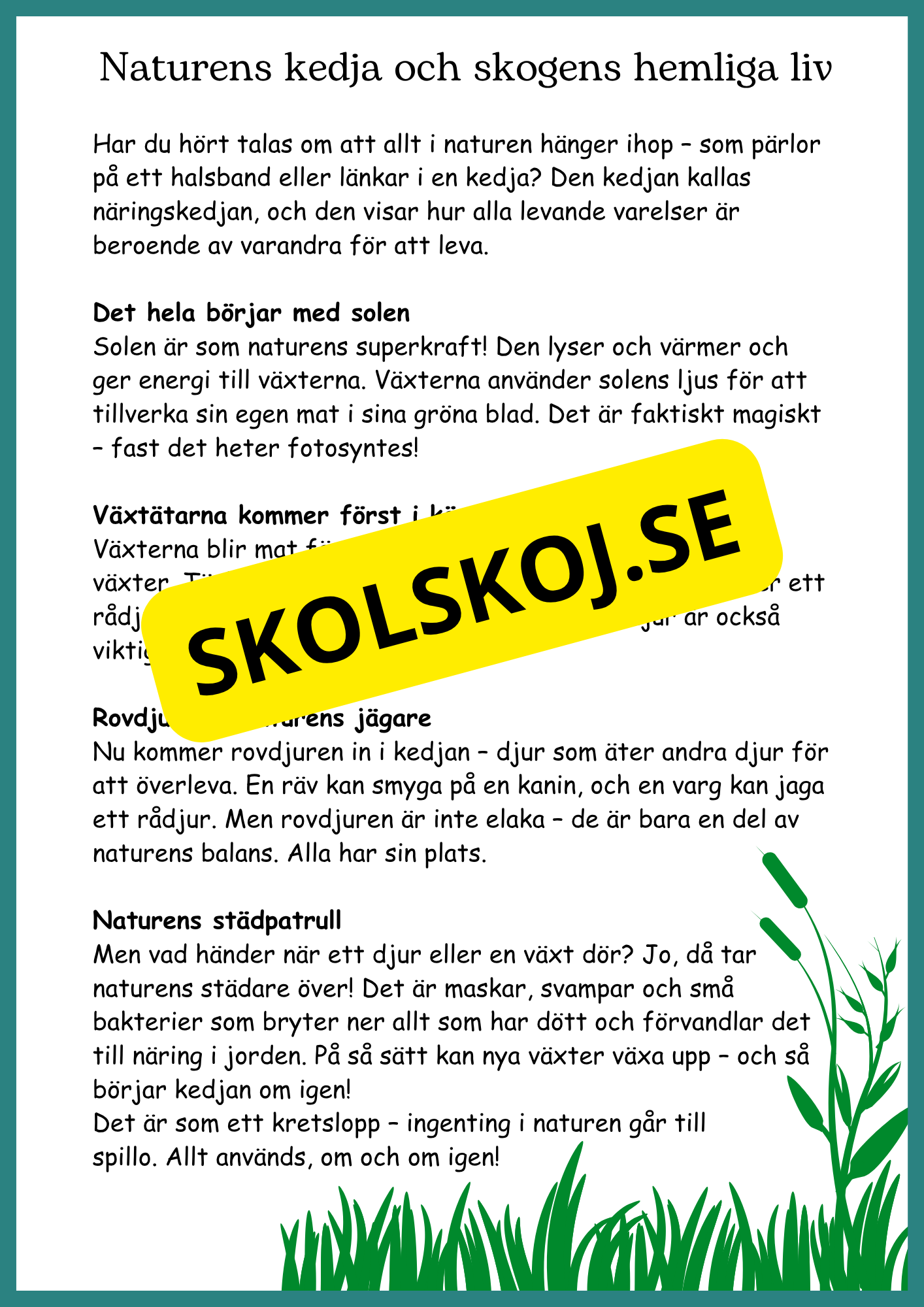 Djur och natur - Årskurs 4 - 6