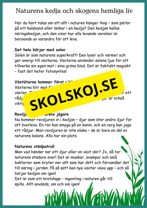 Djur och natur - Årskurs 4 - 6