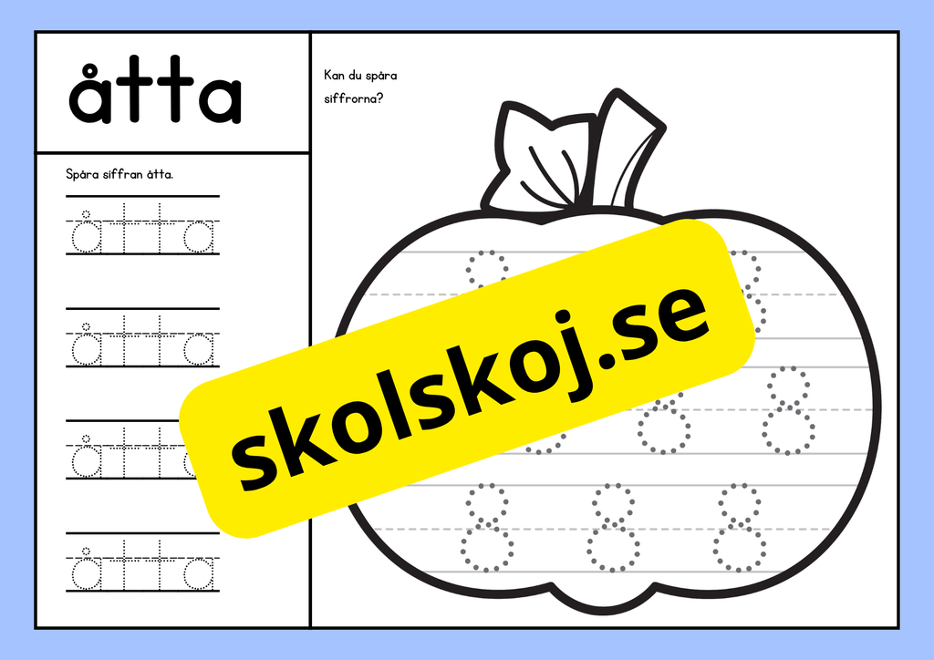 Spåra siffrorna - 0 - 9 - Häfte