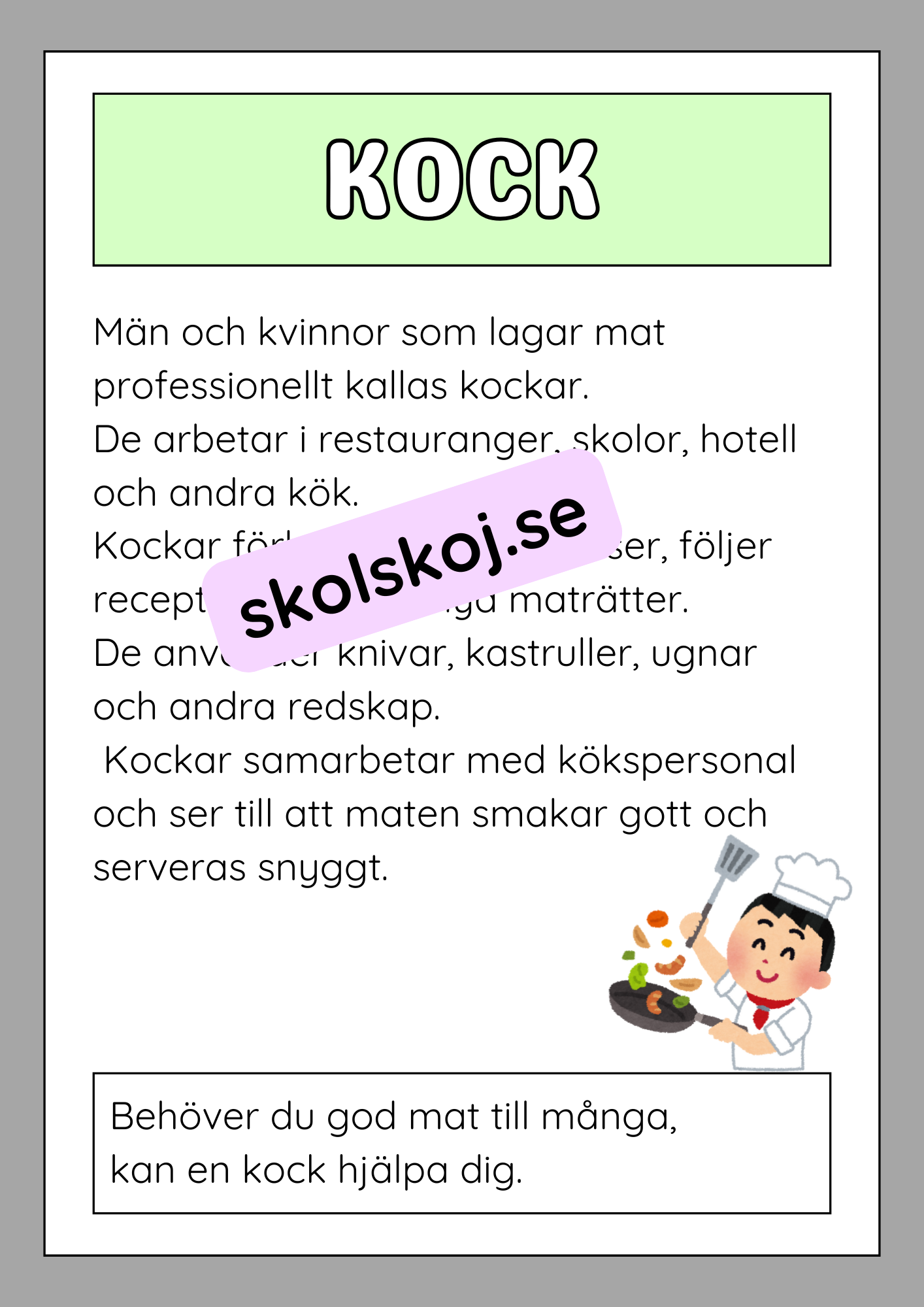 Viktiga yrken i samhället