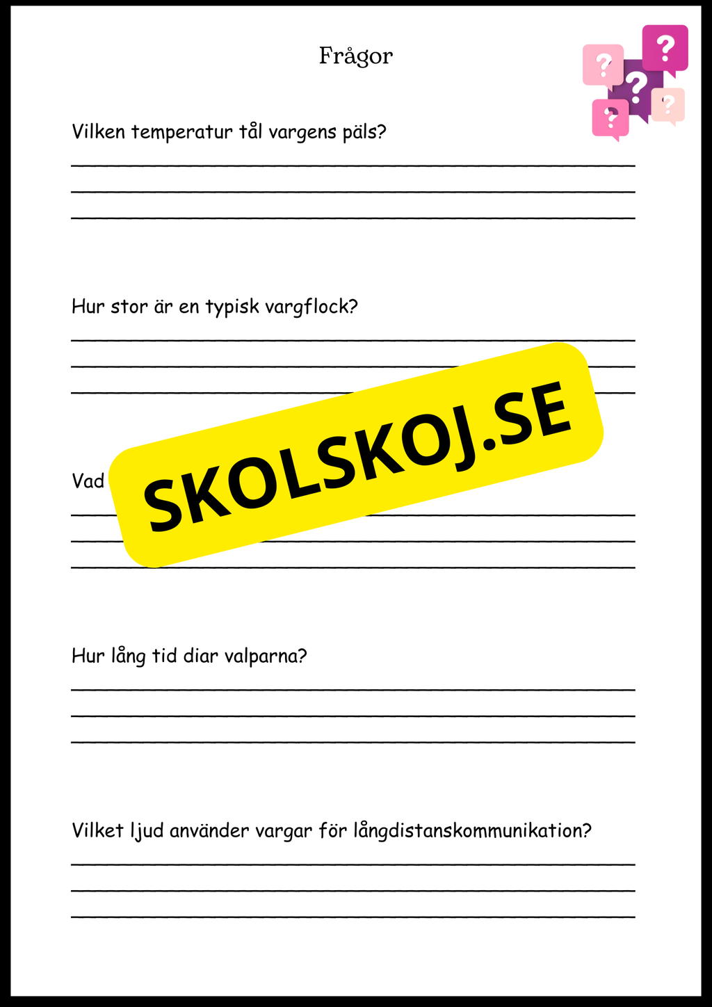 Sveriges landskapsdjur - Häfte - Årskurs 4 - 6 (17 sidor)