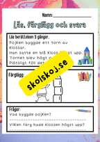 Läs, färglägg och svara - Häfte