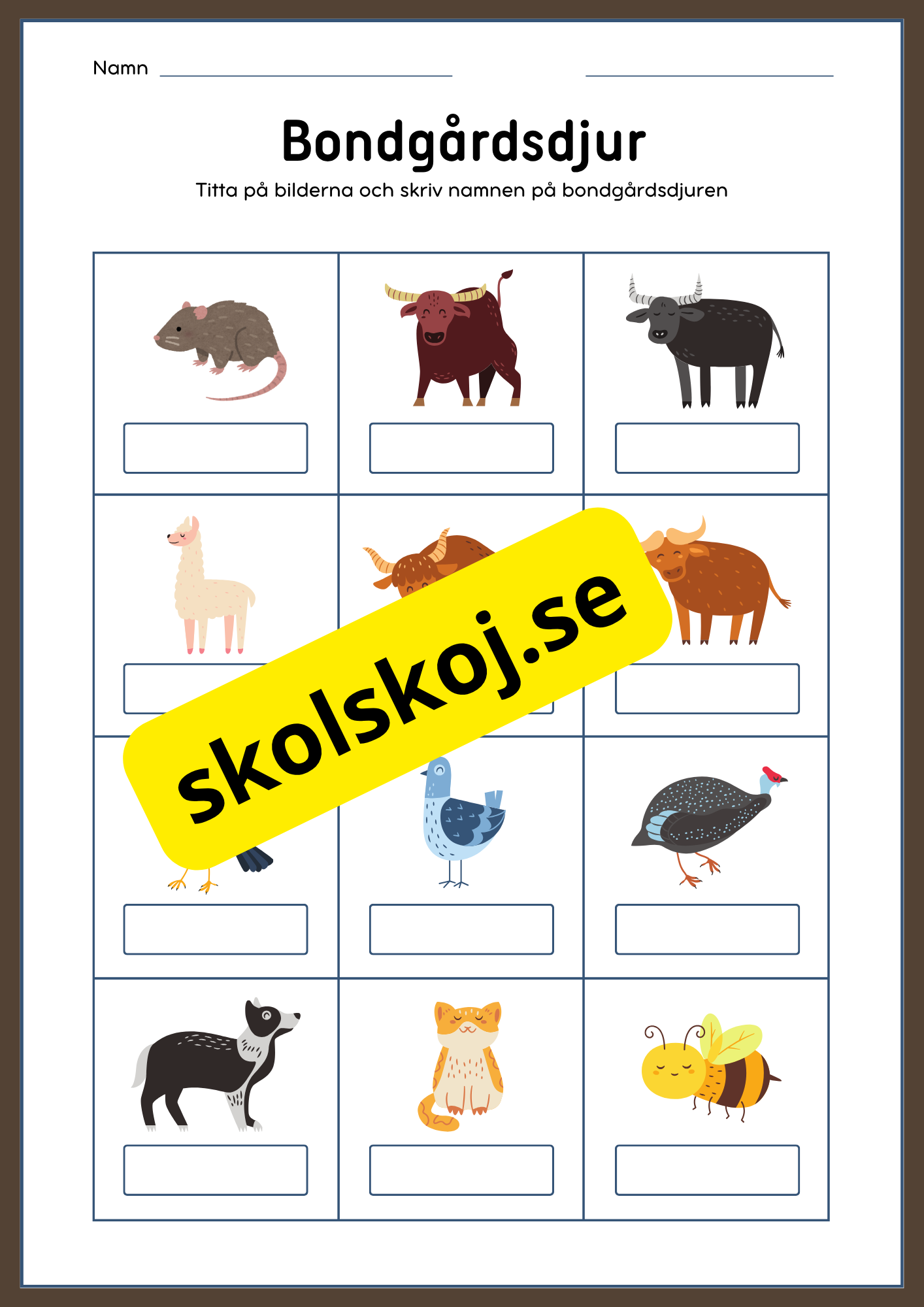 Bondgårdsdjur - Blandade uppgifter