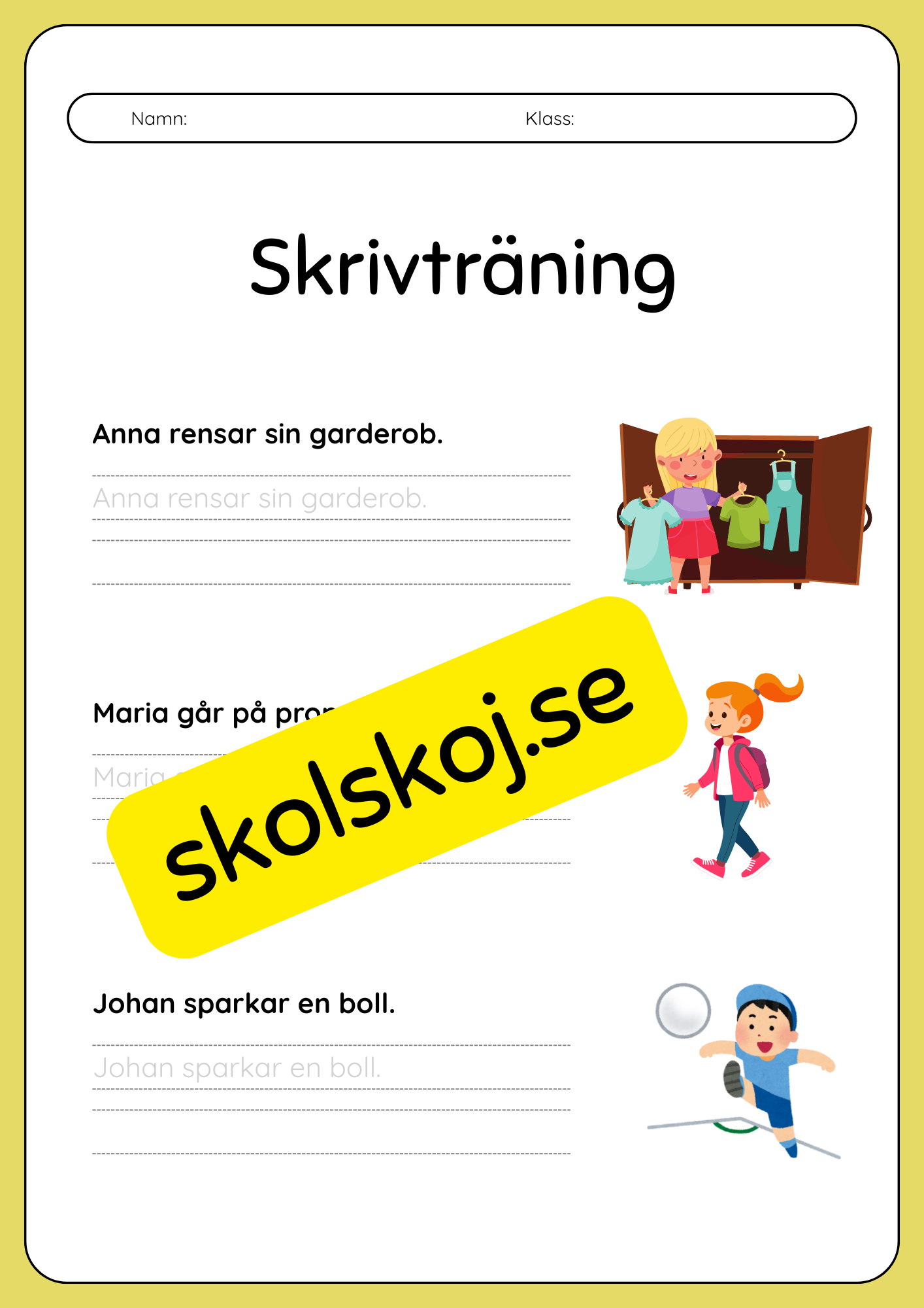Häfte - Skrivträning