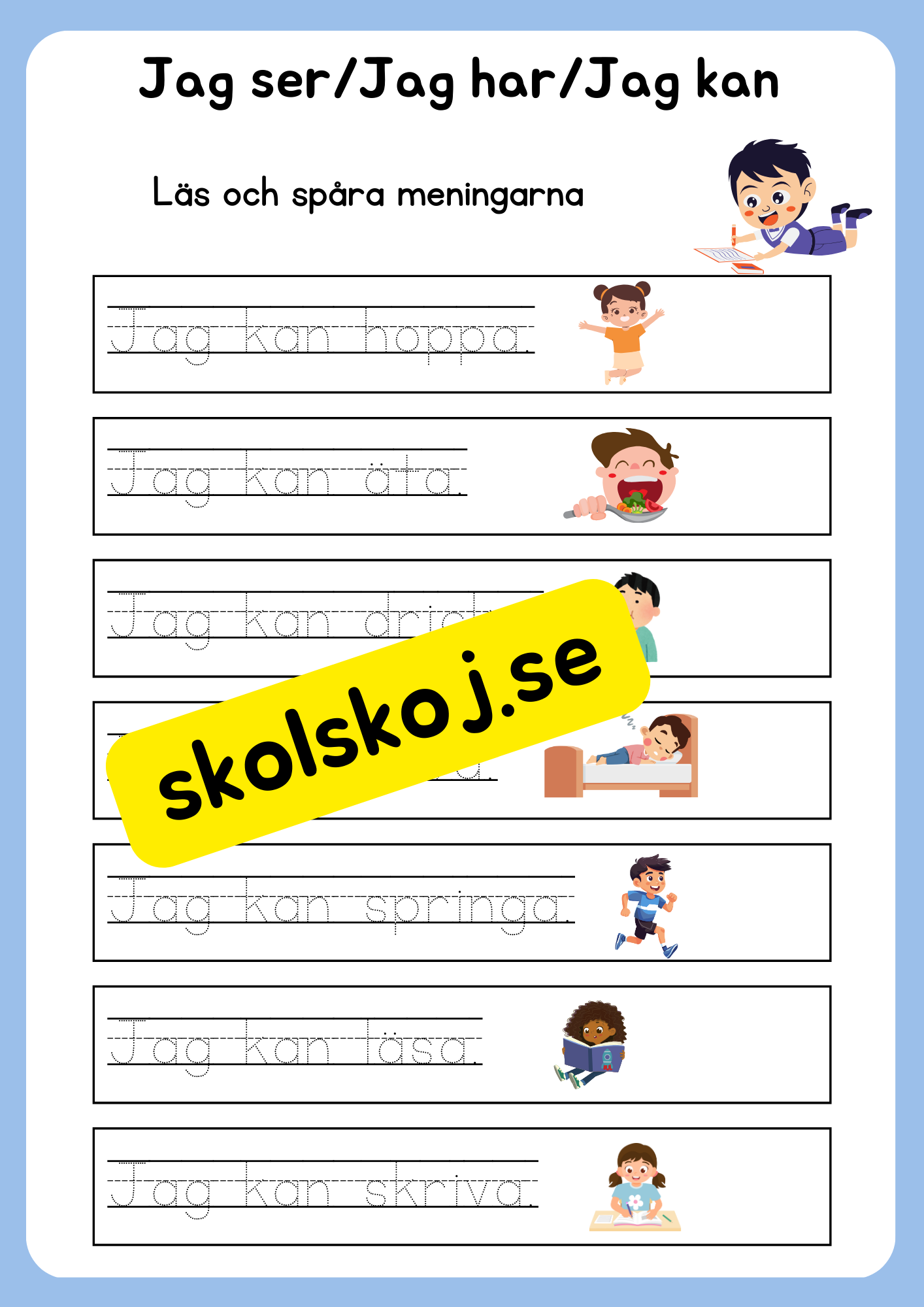 Jag ser, jag har, jag kan - Läs och spåra meningarna