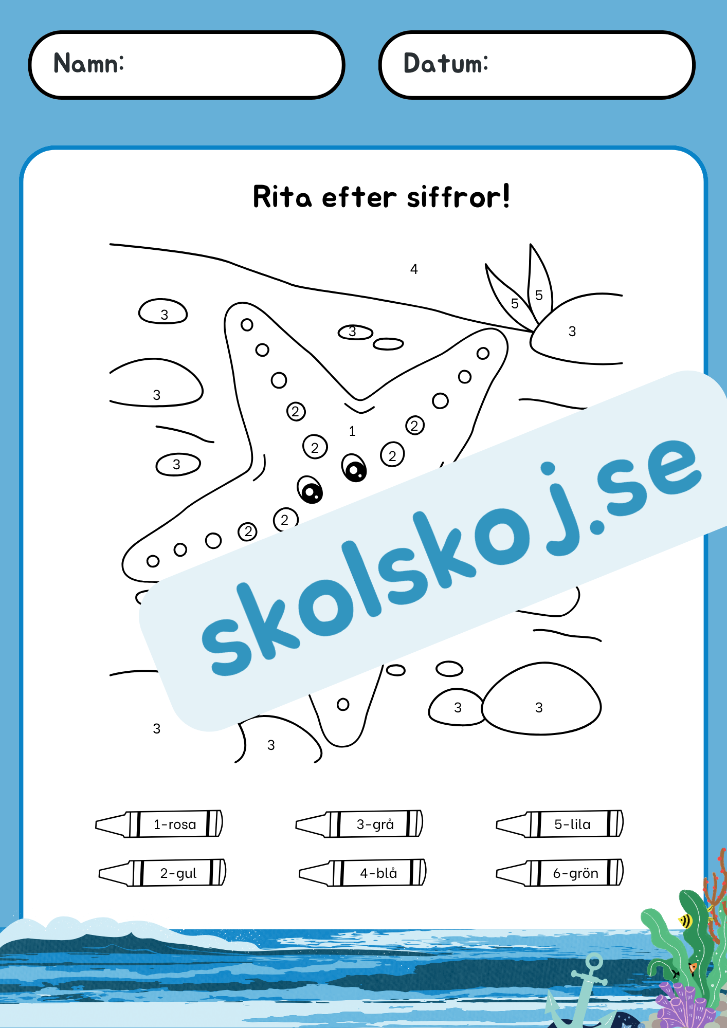 Under havet - Förskola - Förskoleklass - Blandade uppgifter