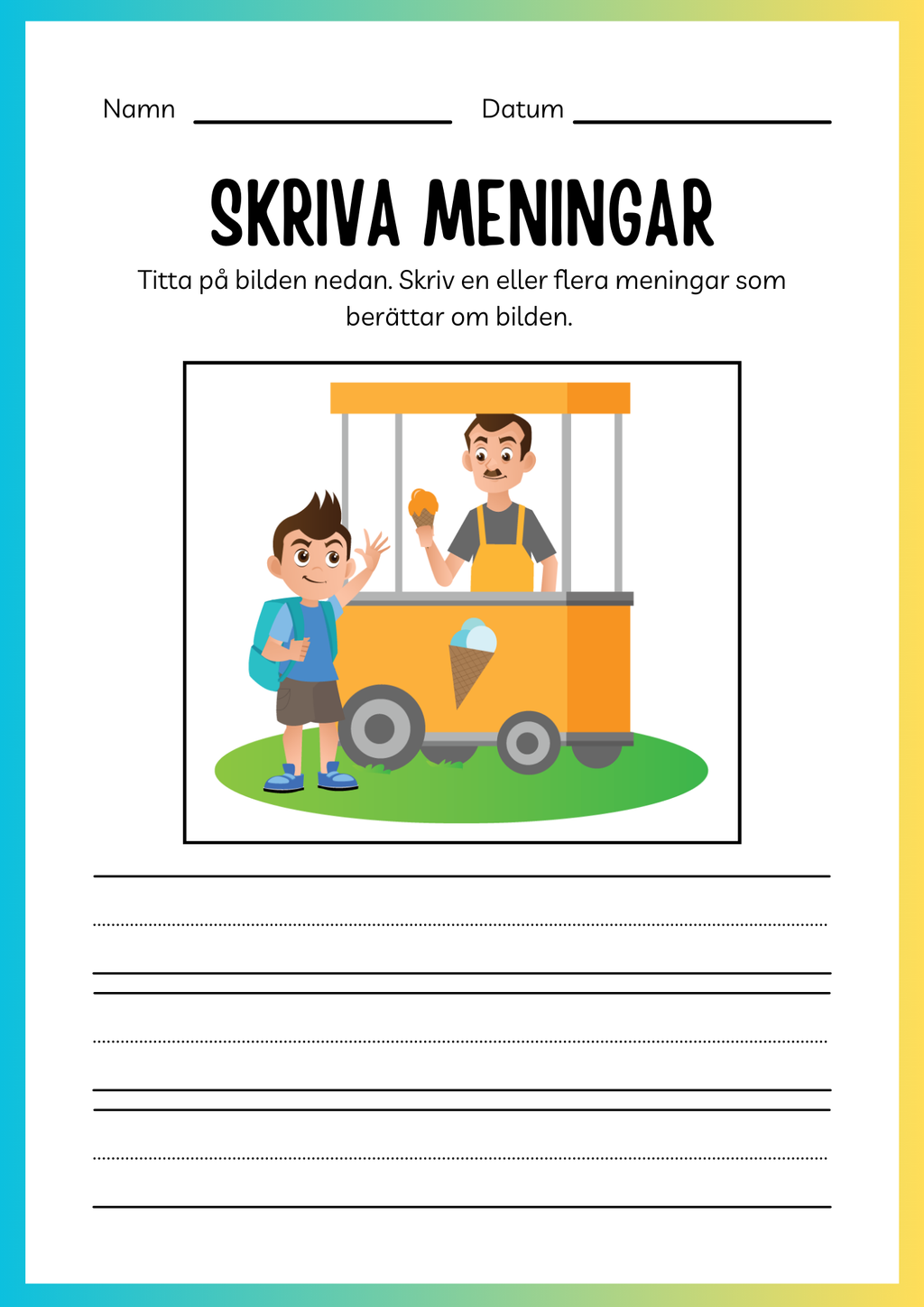 Jag lär mig skriva och räkna - Tema sommar