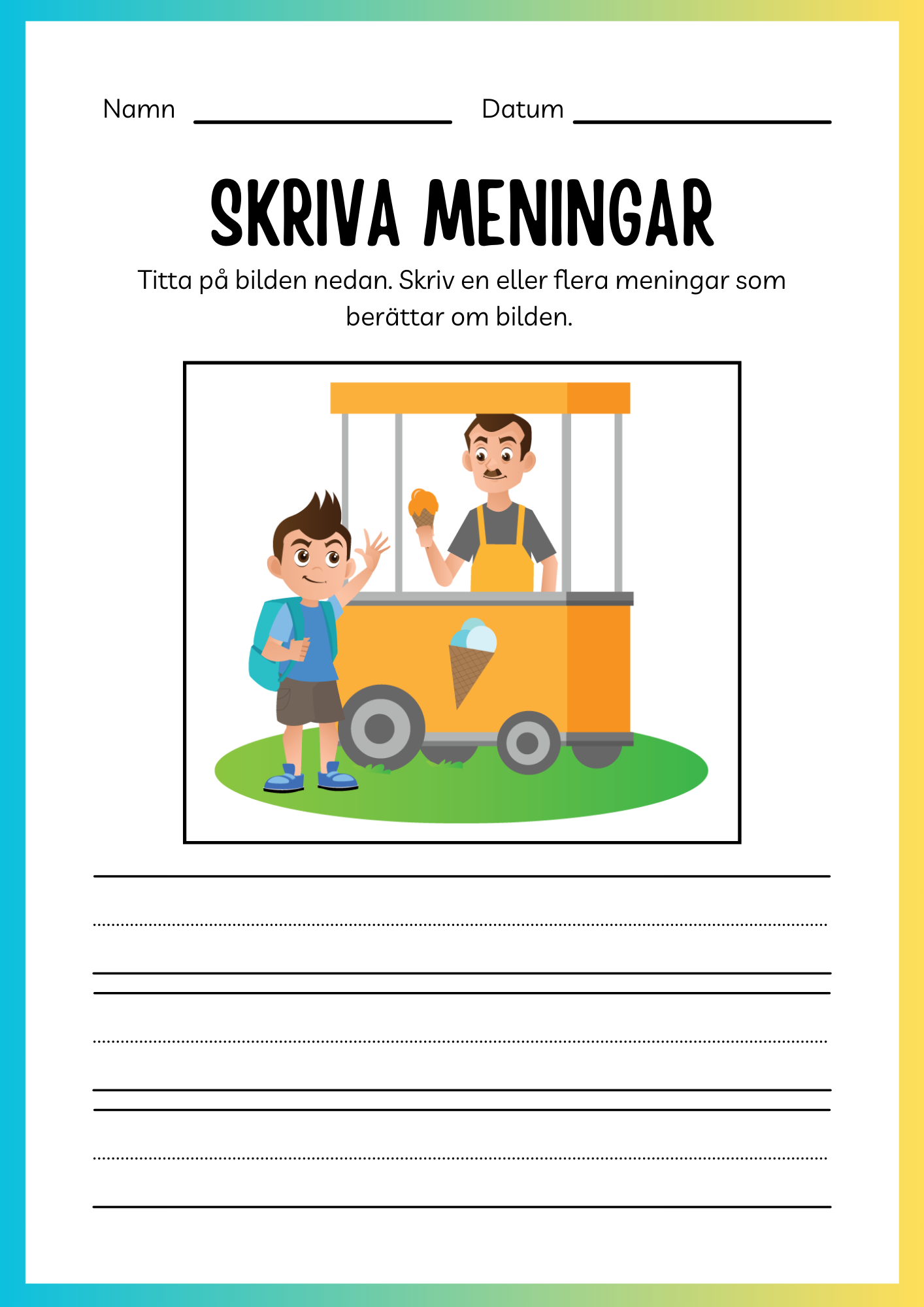 Jag lär mig skriva och räkna - Tema sommar