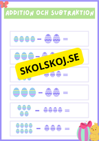 Addition och subtraktion - Tema påsk
