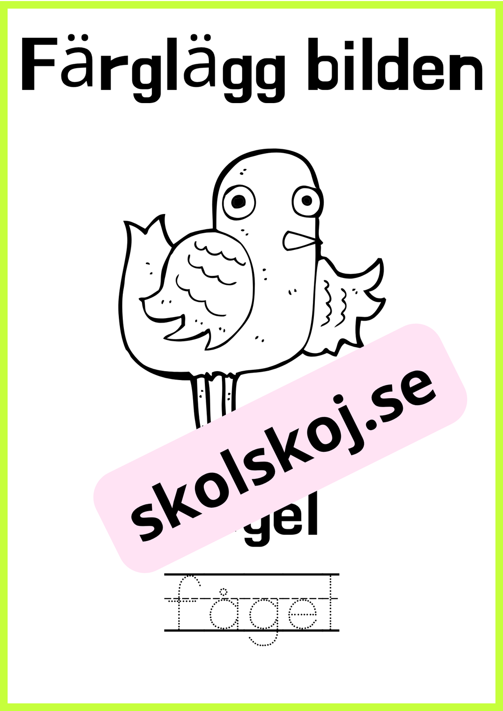 Färglägg bilderna - Skriv ordet