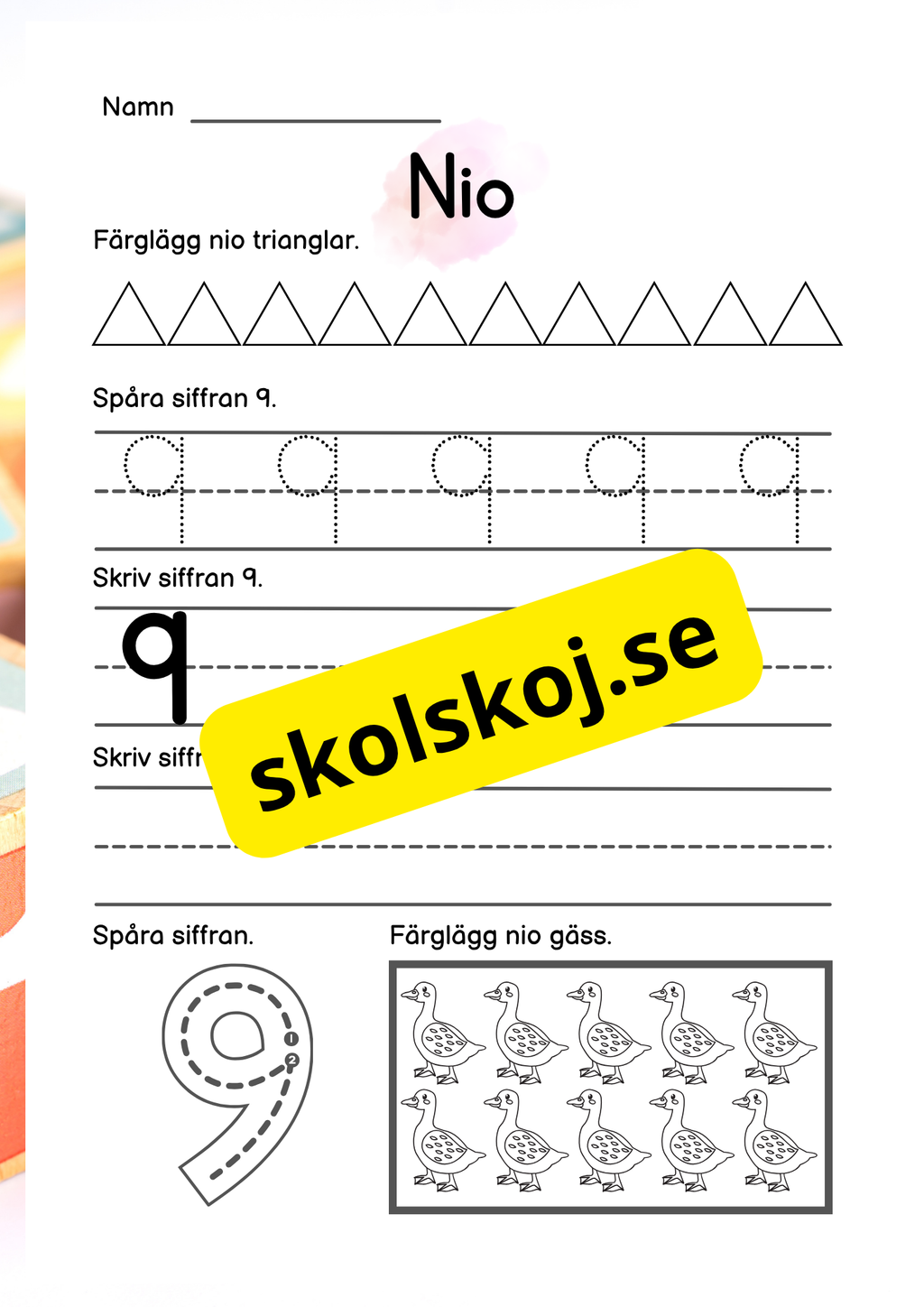 Vi lär oss siffror 1 - 10 - Häfte