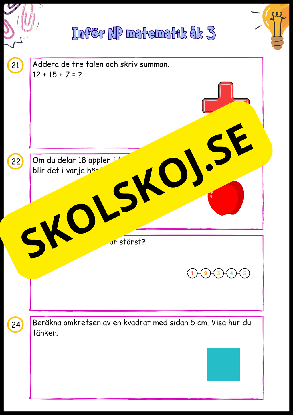 Inför NP matematik årskurs 3
