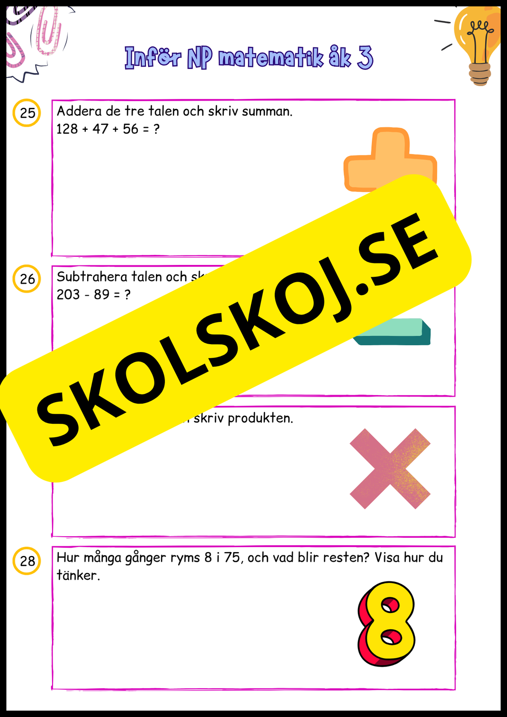 Inför NP matematik årskurs 3