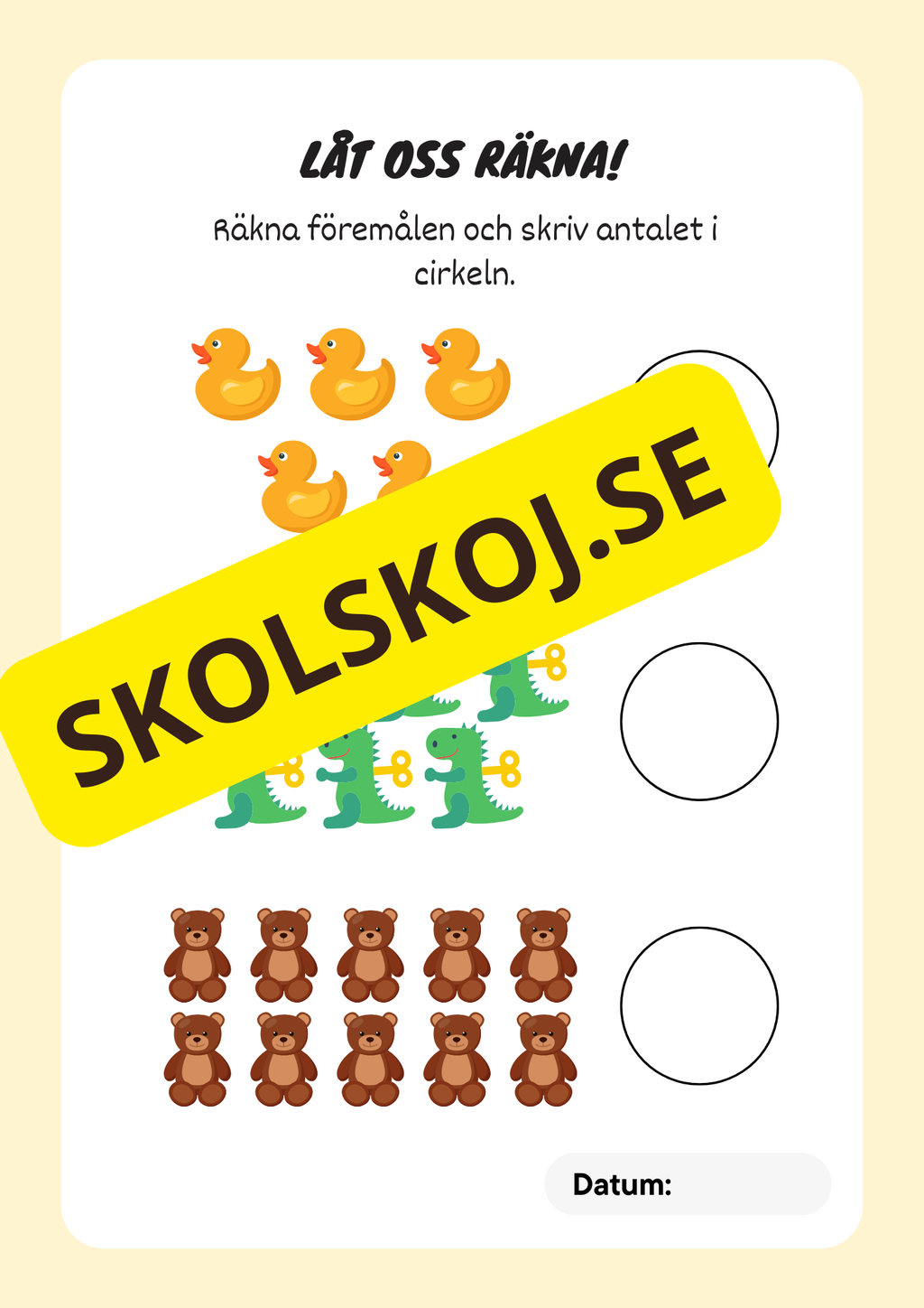 Matteäventyr – Arbetsbok för förskolan