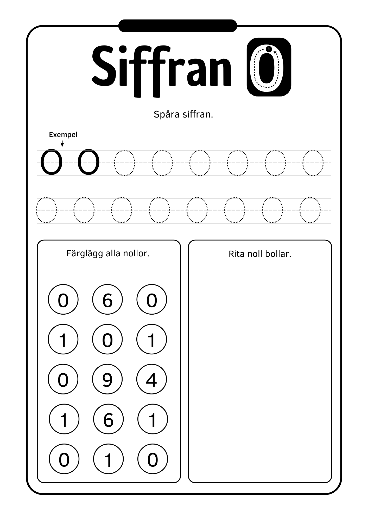 Jag lär mig siffror 0 - 10