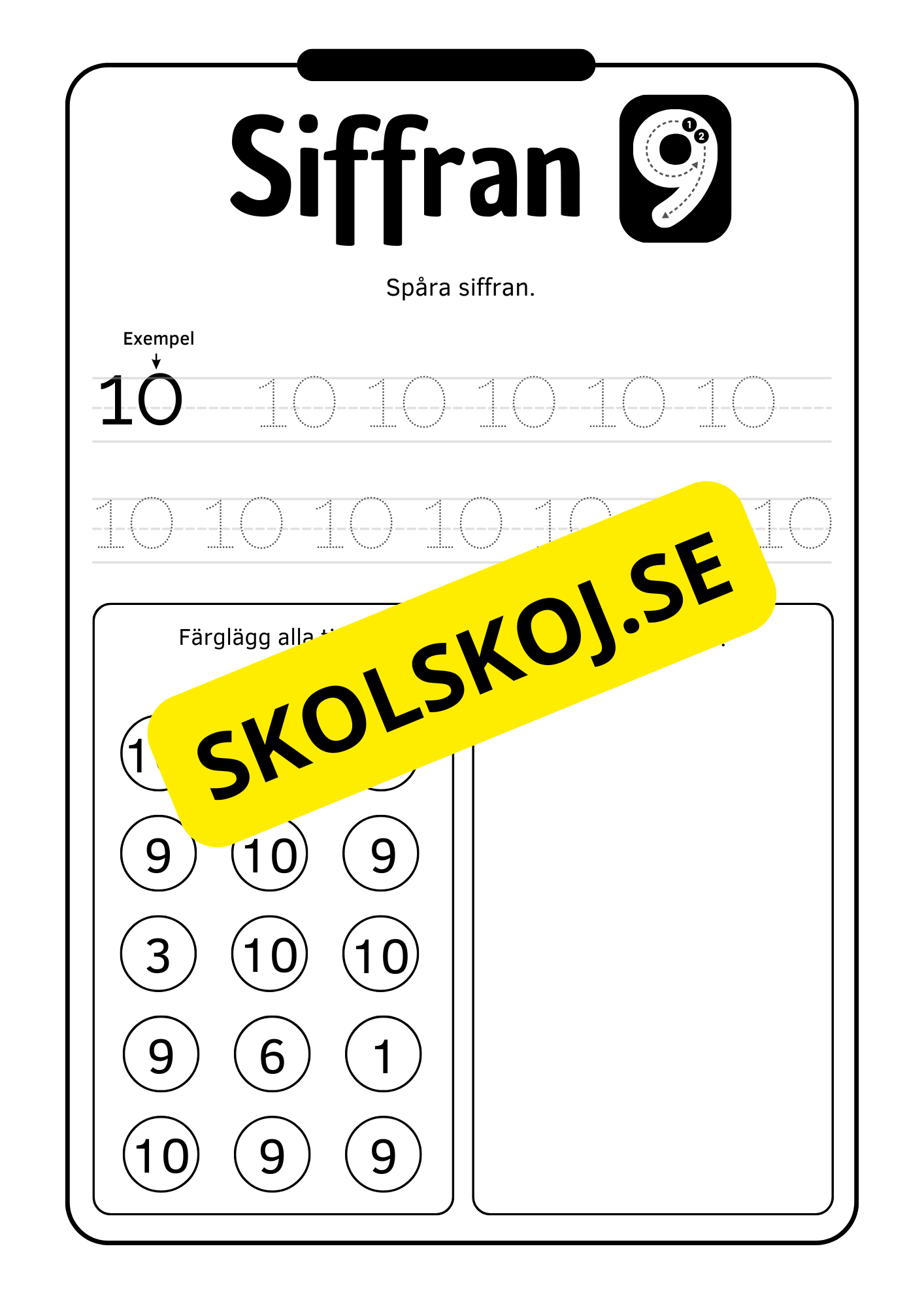 Jag lär mig siffror 0 - 10