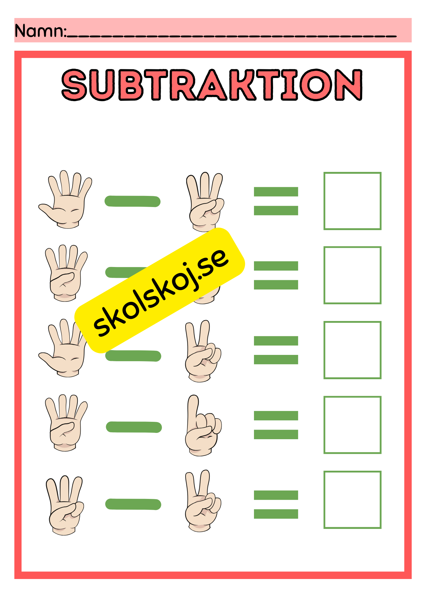 Addition och subtraktion - 0 - 10
