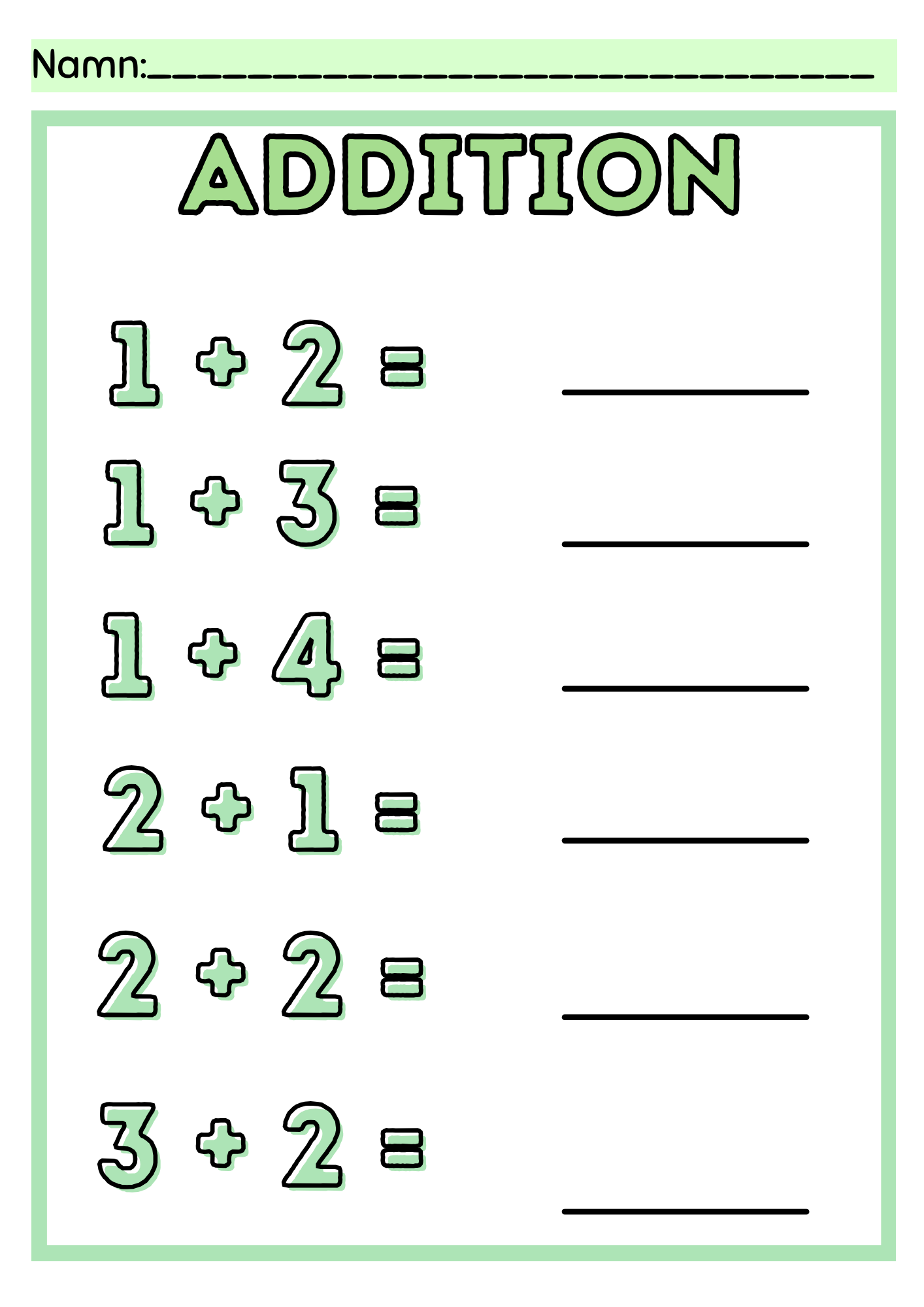 Addition och subtraktion - 0 - 10