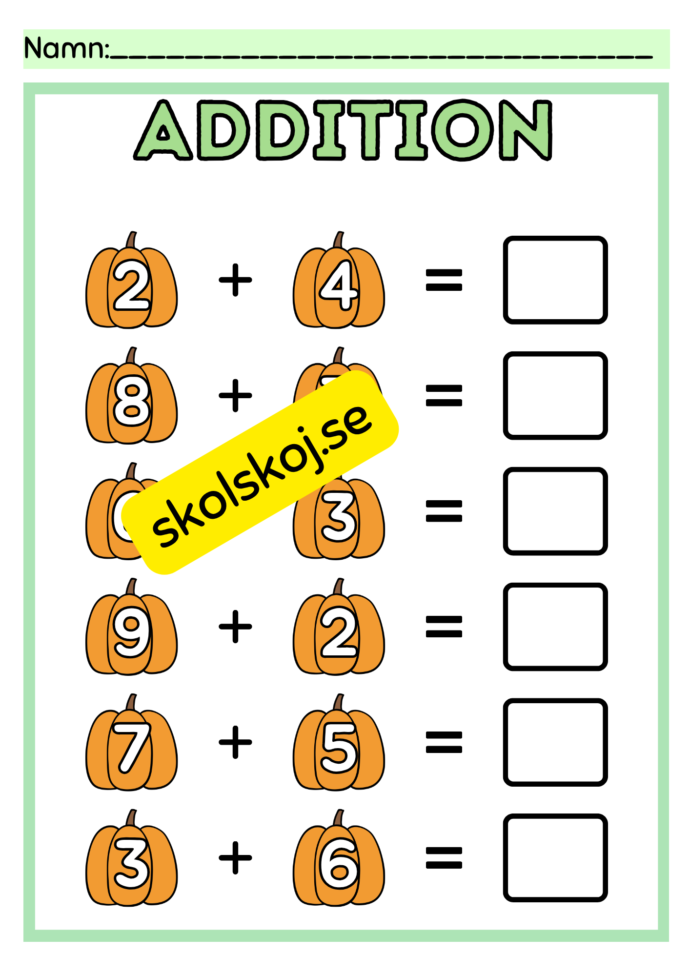 Addition och subtraktion - 0 - 10