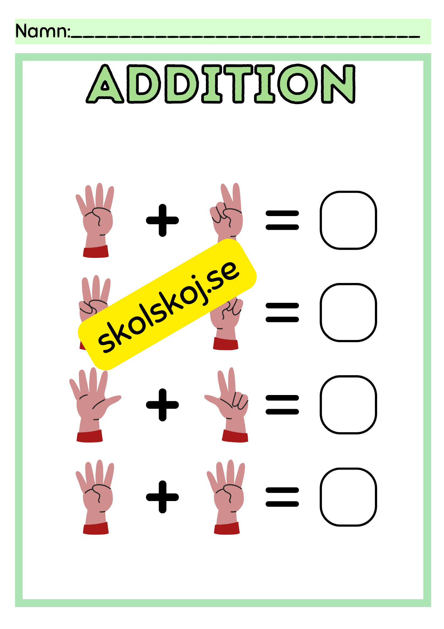 Addition och subtraktion - 0 - 10