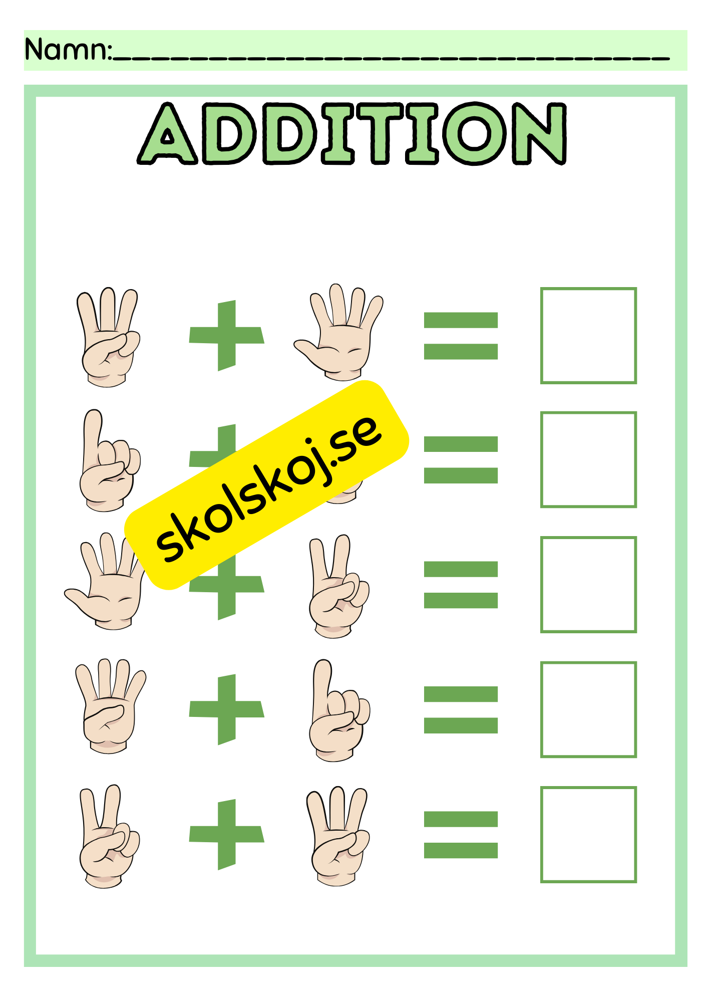 Addition och subtraktion - 0 - 10