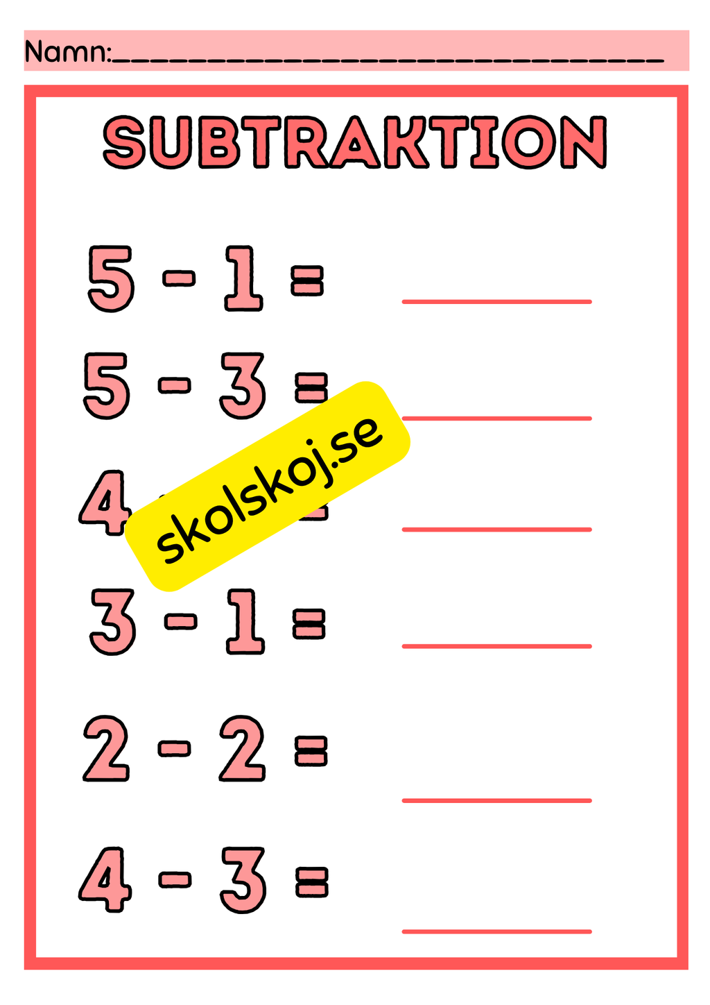 Addition och subtraktion - 0 - 10