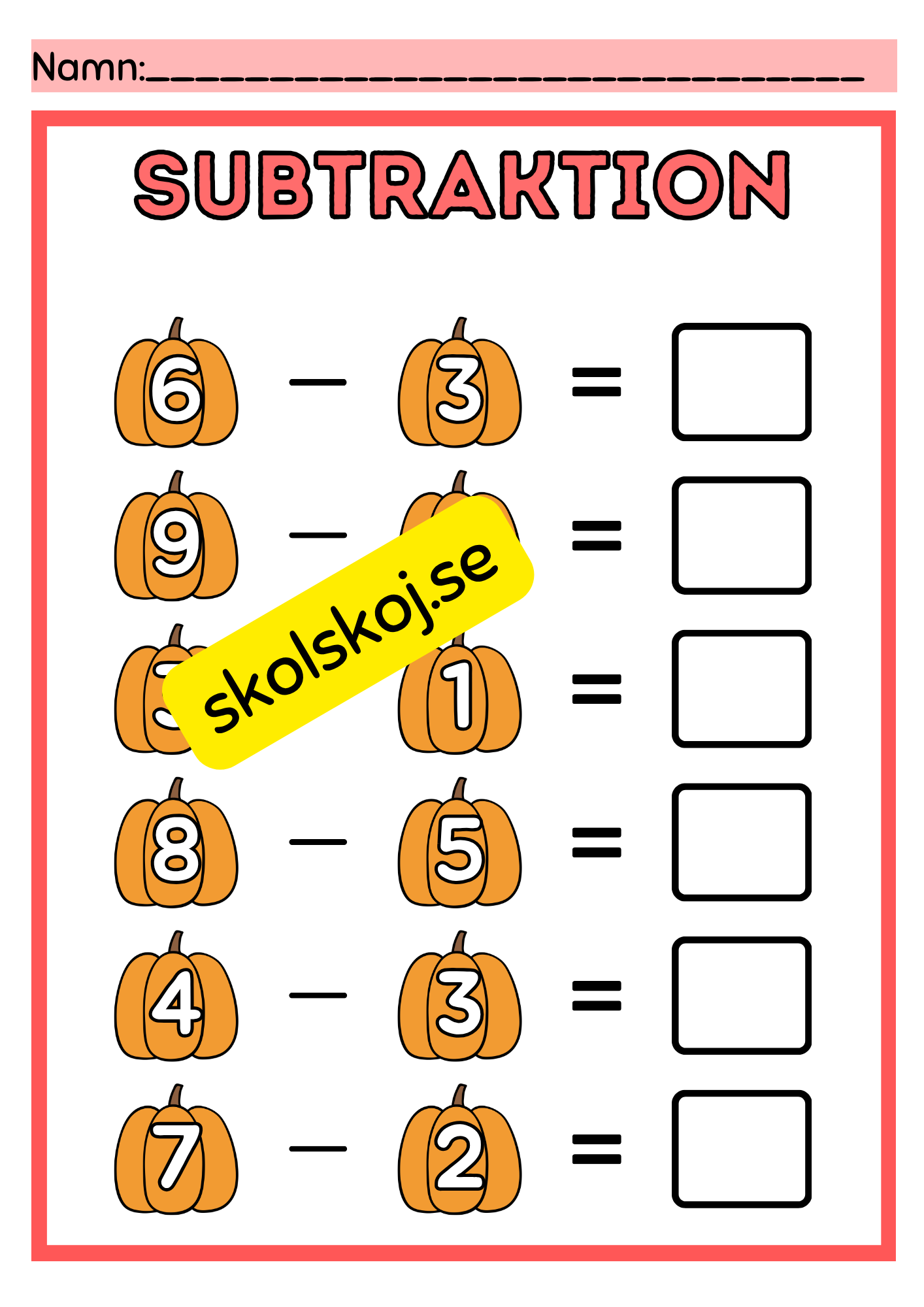 Addition och subtraktion - 0 - 10