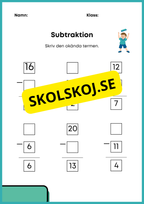 Addition och subtraktion med okända termer