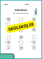 Addition och subtraktion med okända termer