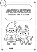 Adventskalender- färglägg och fyll i meningarna