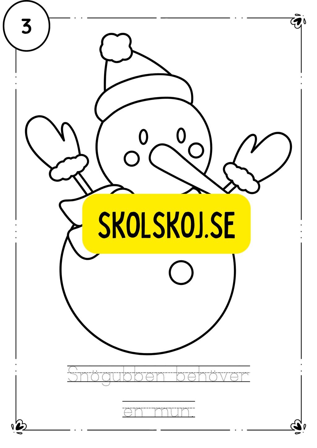 Adventskalender- färglägg och fyll i meningarna