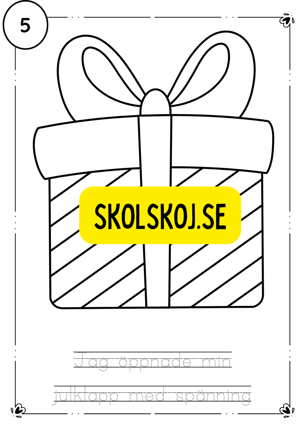 Adventskalender- färglägg och fyll i meningarna
