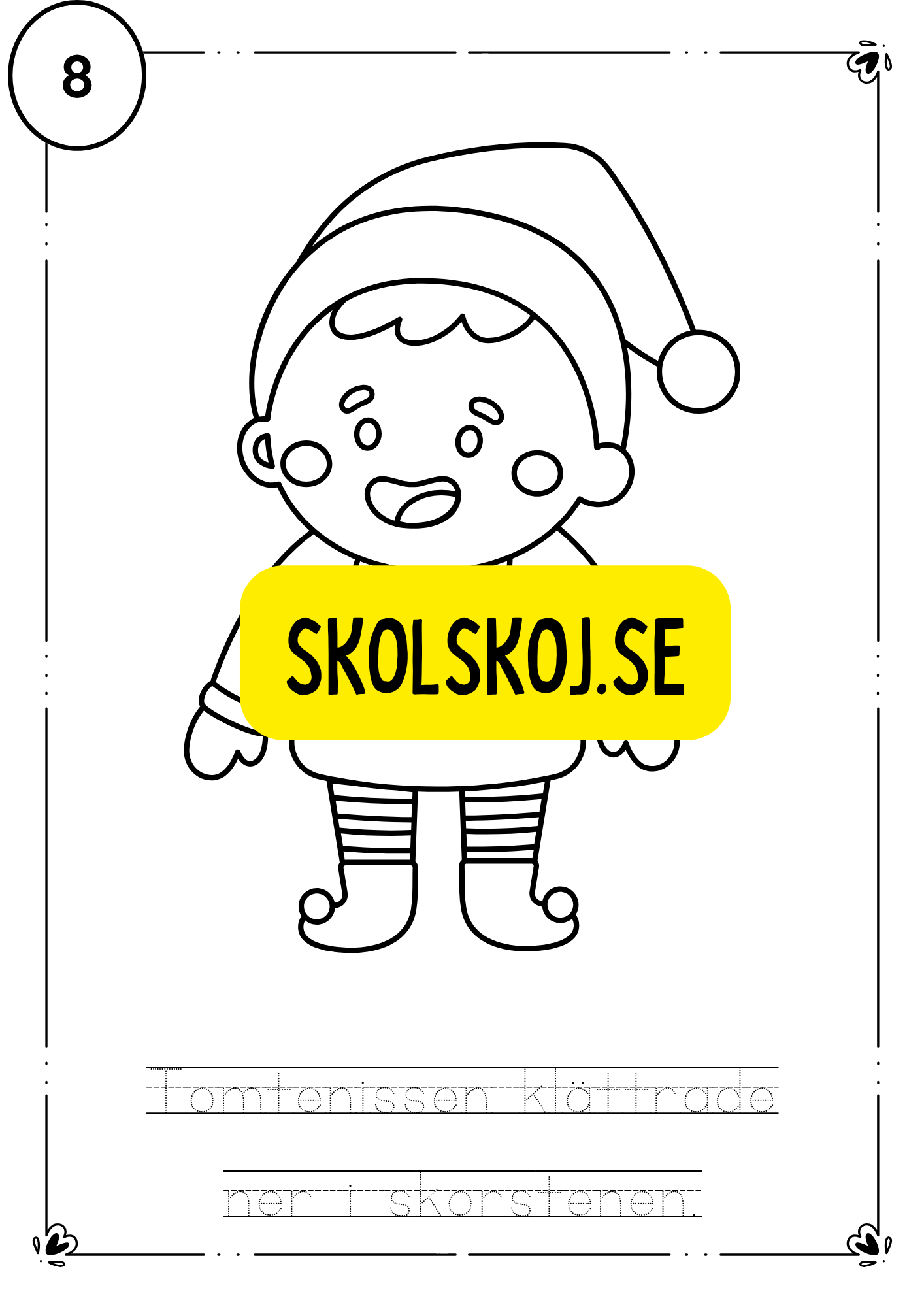 Adventskalender- färglägg och fyll i meningarna