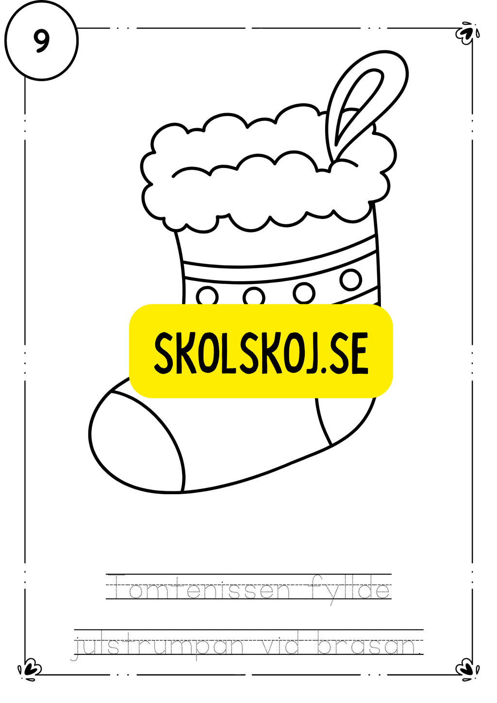 Adventskalender- färglägg och fyll i meningarna